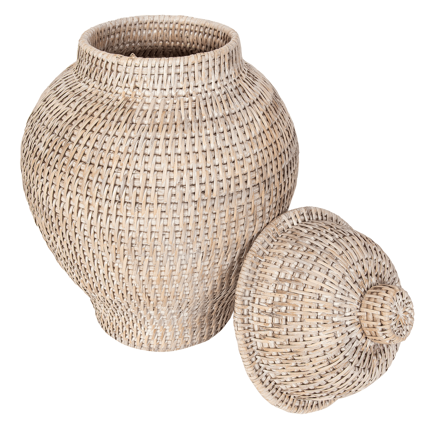 Rattan Ginger Jar with Lid