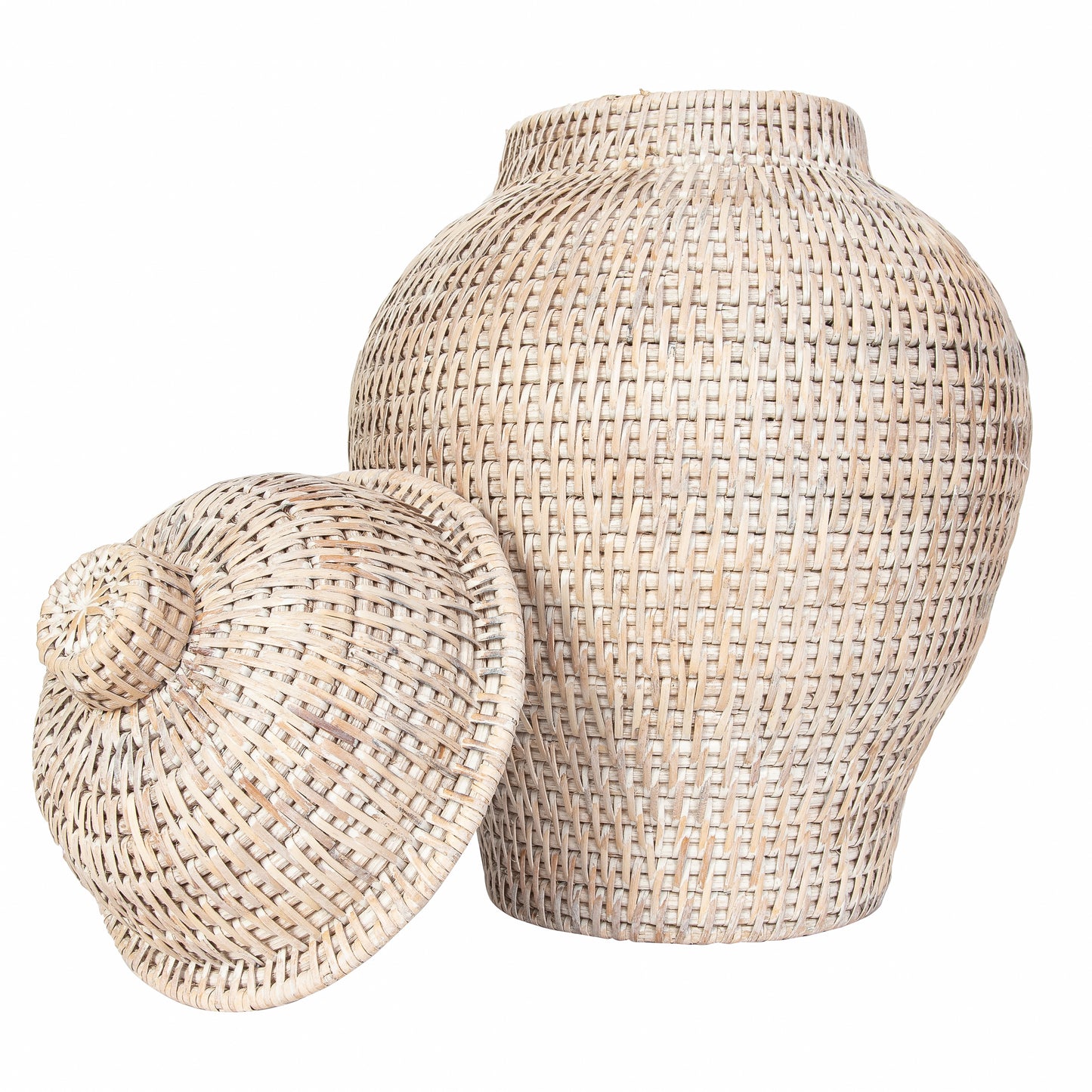 Rattan Ginger Jar with Lid