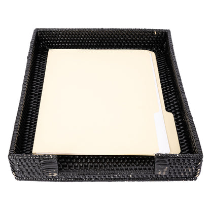 Rattan Paper Tray – Letter Size Office Organizer