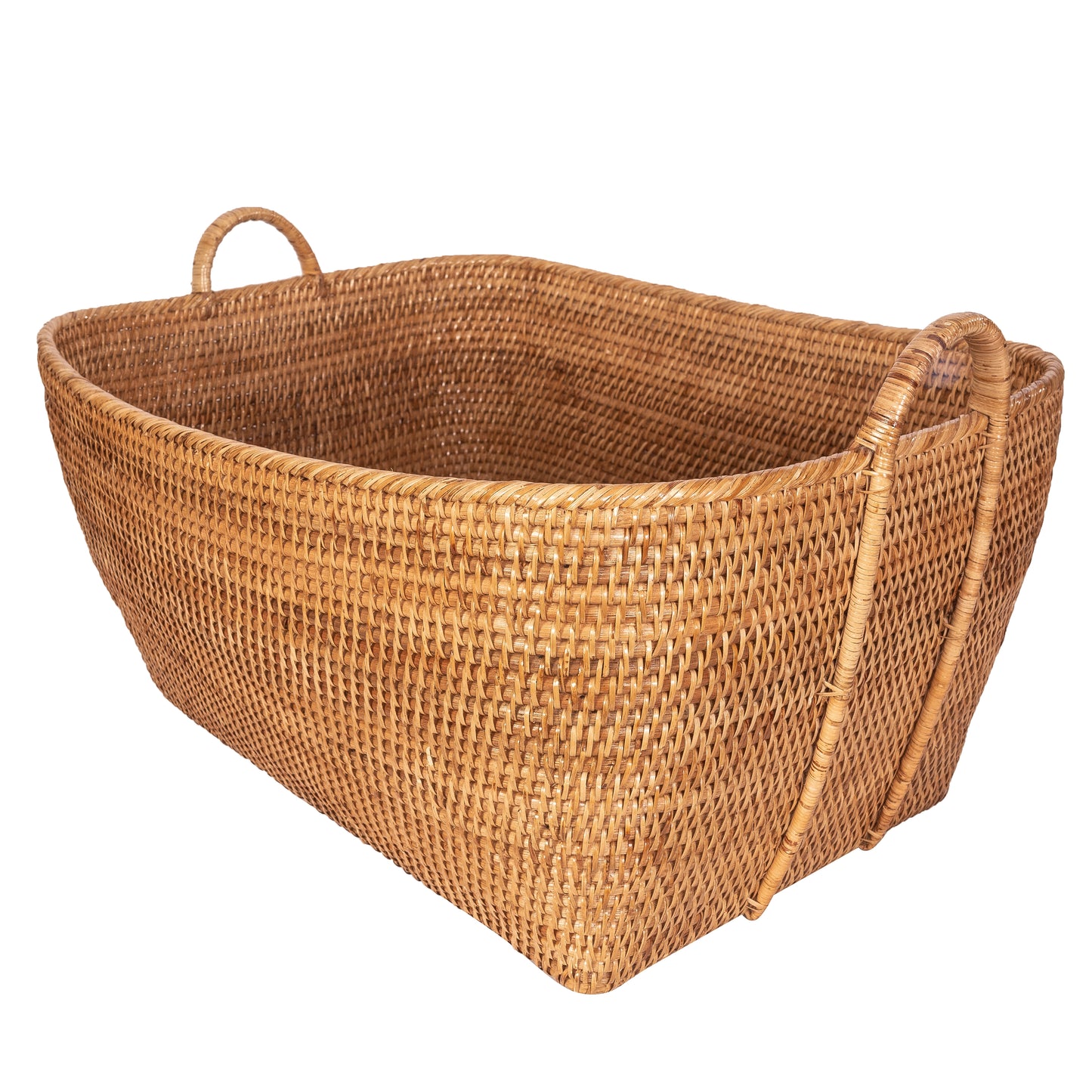 Rattan Everything Basket with Hoop Handles