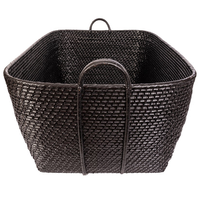 Rattan Everything Basket with Hoop Handles