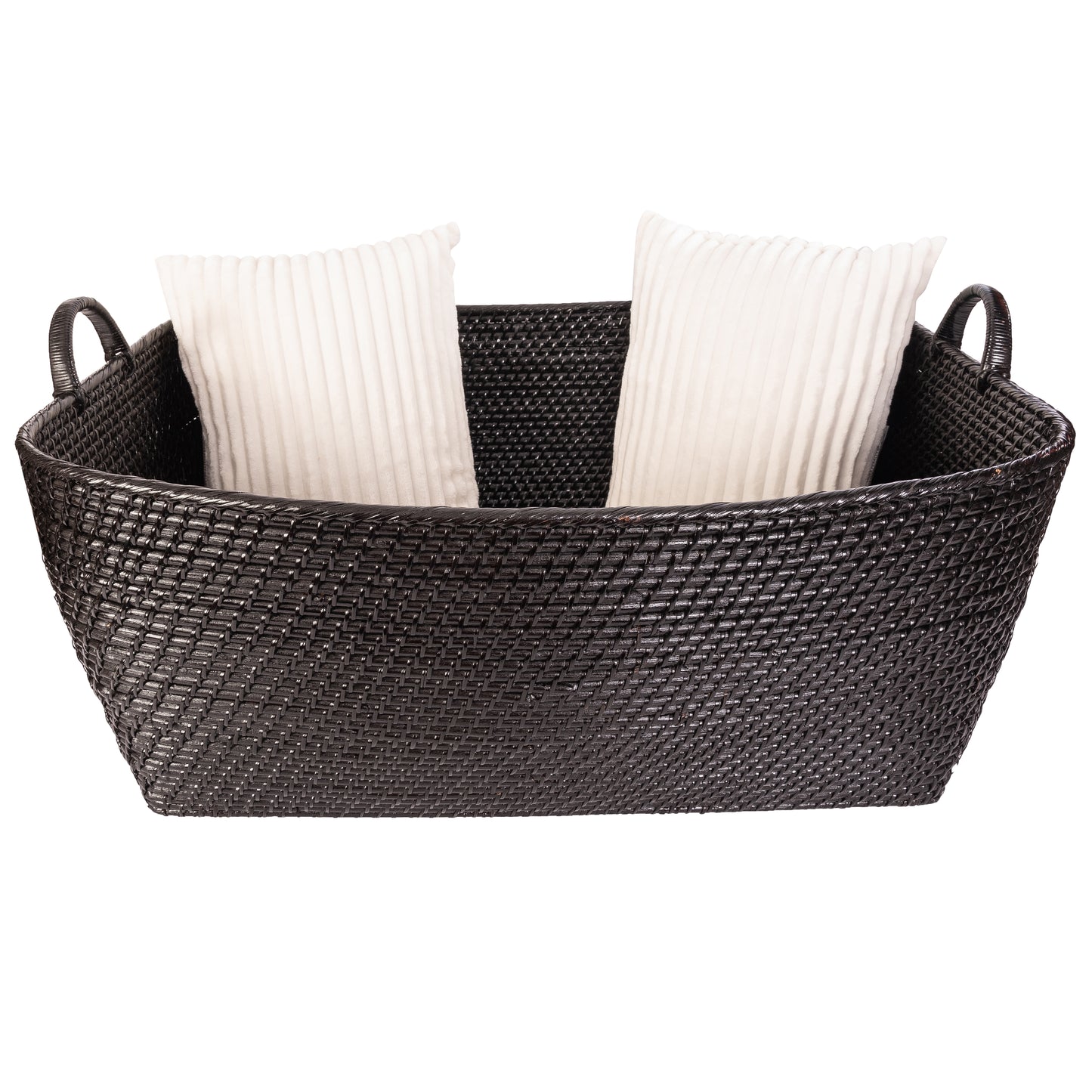 Rattan Everything Basket with Hoop Handles