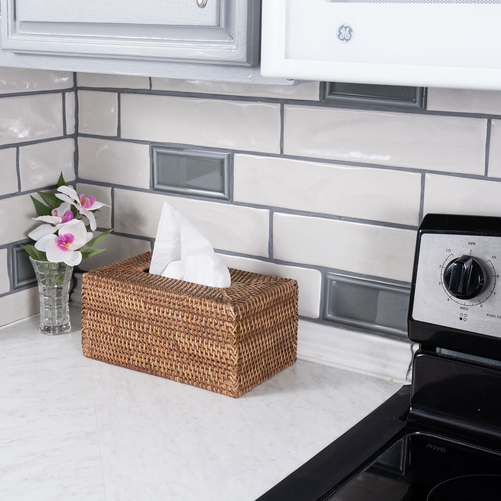 Rattan Rectangular Tissue Box Cover