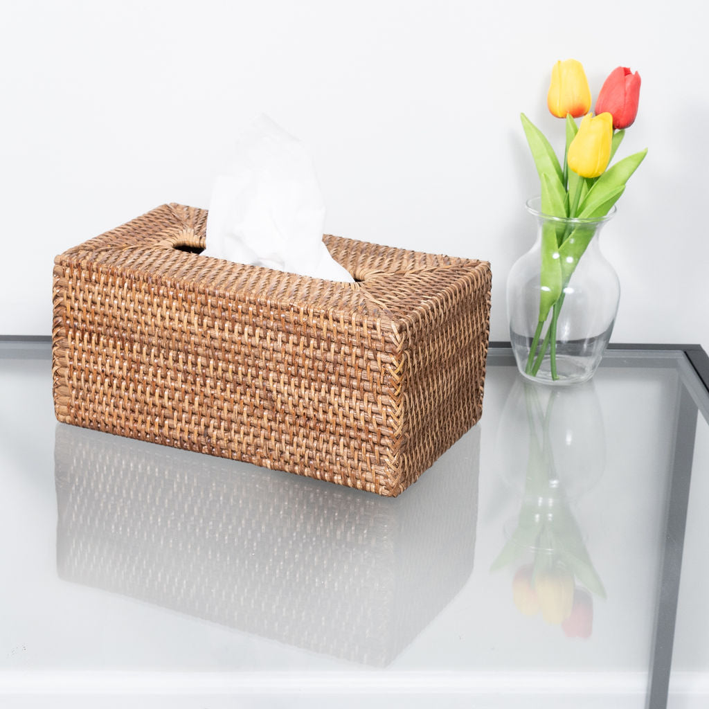 Rattan Rectangular Tissue Box Cover