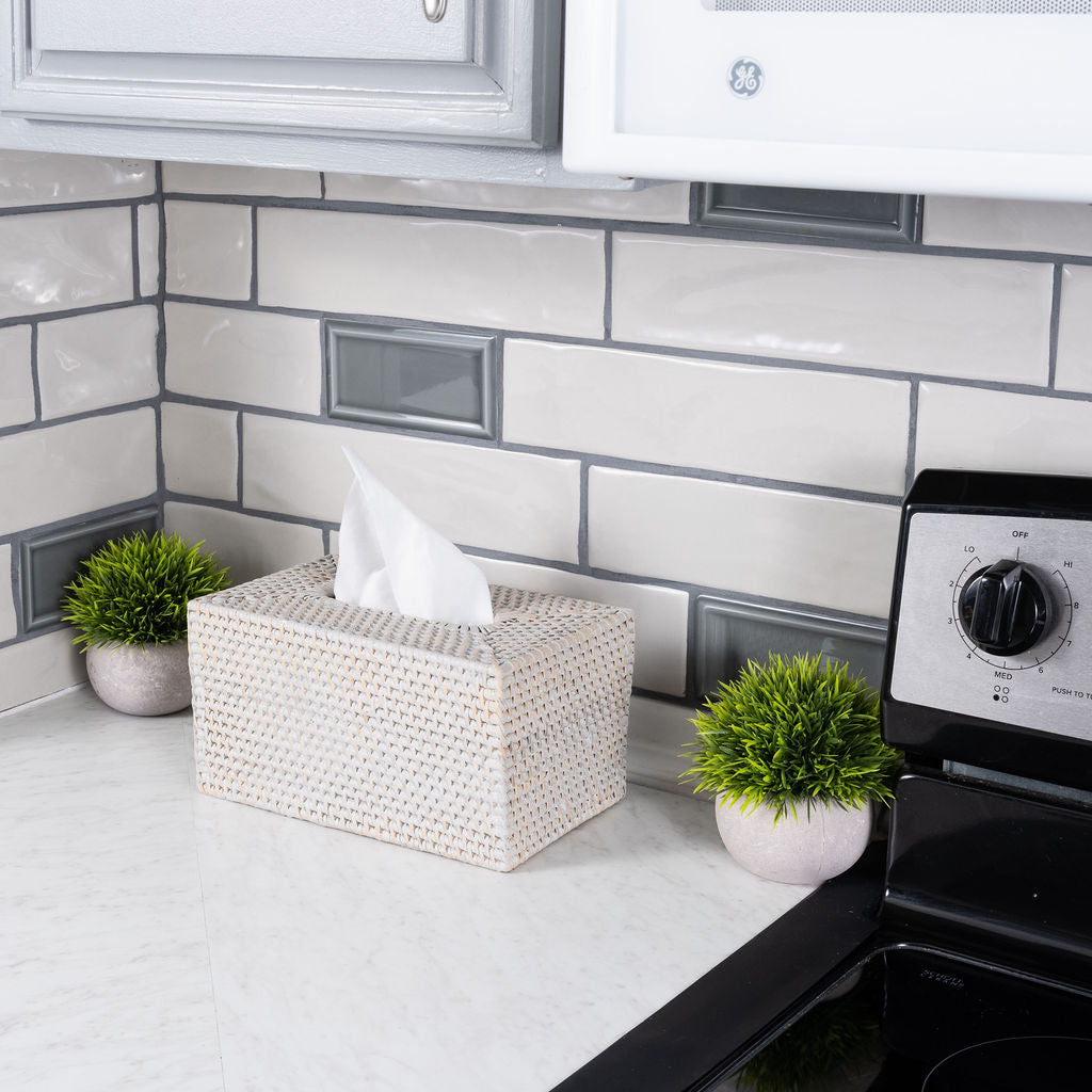 Rattan Rectangular Tissue Box Cover