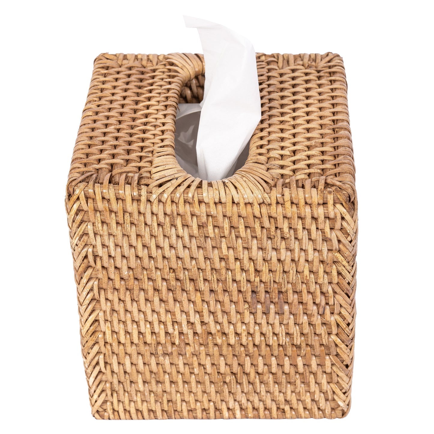 Rattan Column Tissue Box Cover