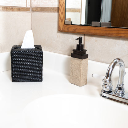 Rattan Column Tissue Box Cover