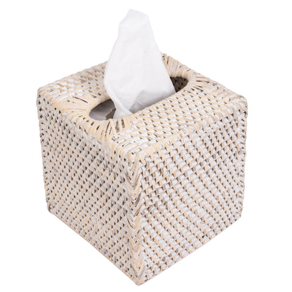 Rattan Column Tissue Box Cover