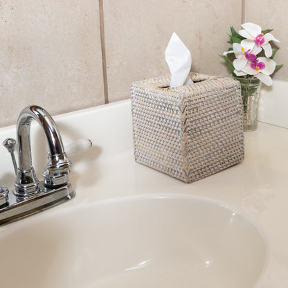 Rattan Column Tissue Box Cover