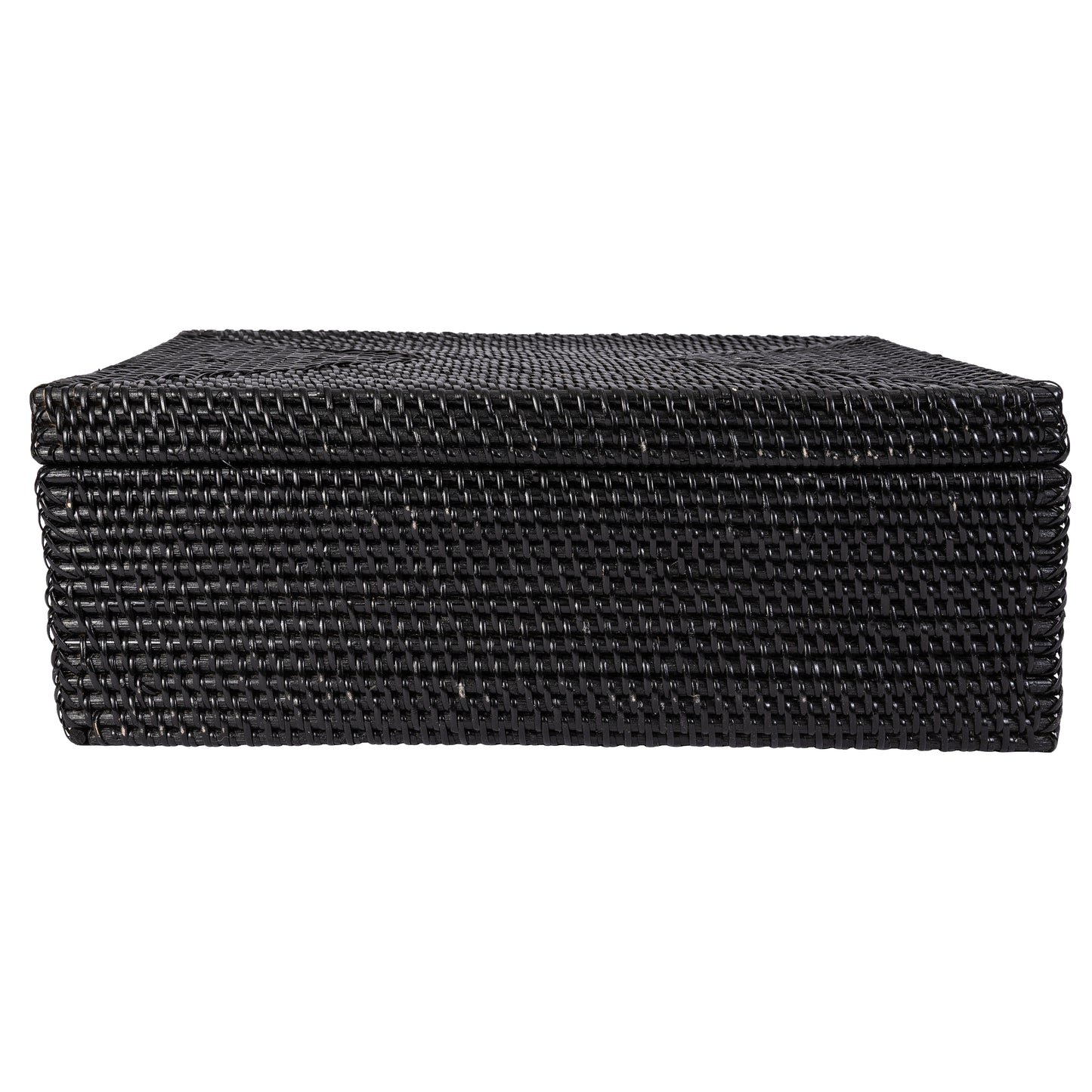 Rattan Flat Legal File Storage Box with Woven Lid