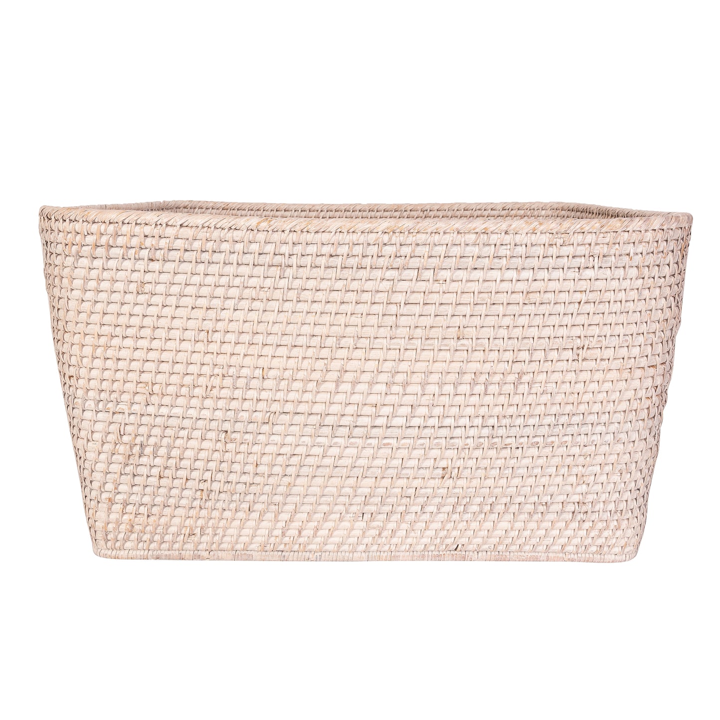 Rattan Family Basket with Cutout Handles