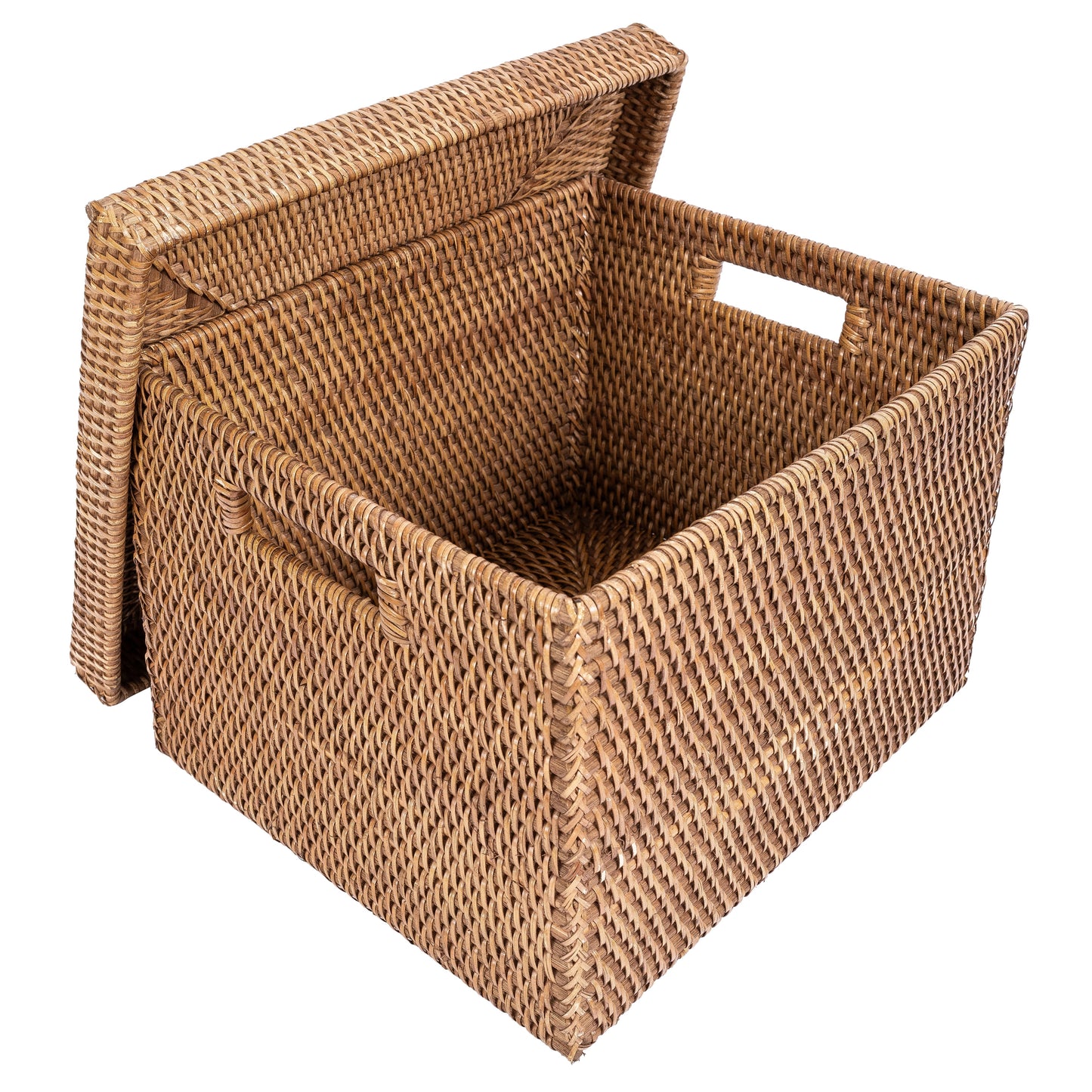 Rattan Letter File Storage Box with Lid