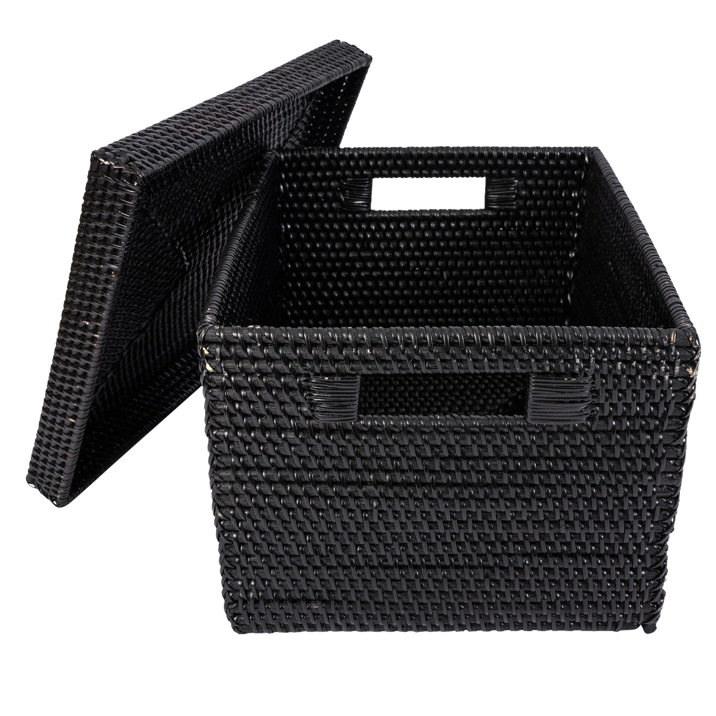 Rattan Letter File Storage Box with Lid