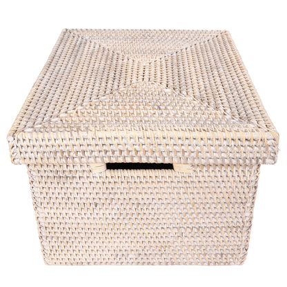 Rattan Letter File Storage Box with Lid