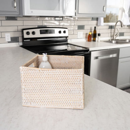 Square Storage Basket with Cutout Handles