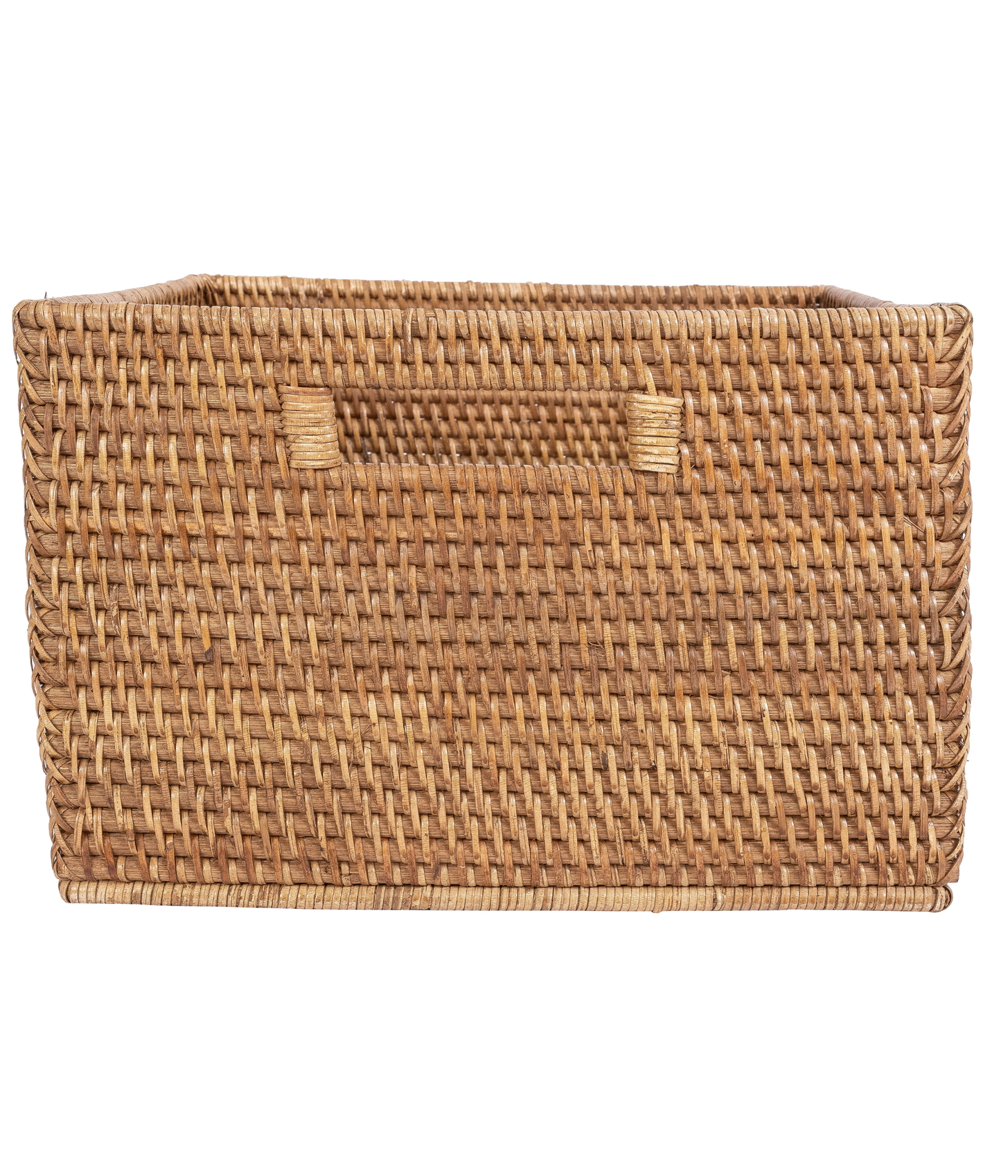 Square Storage Basket with Cutout Handles