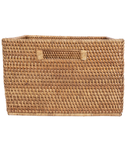 Square Storage Basket with Cutout Handles