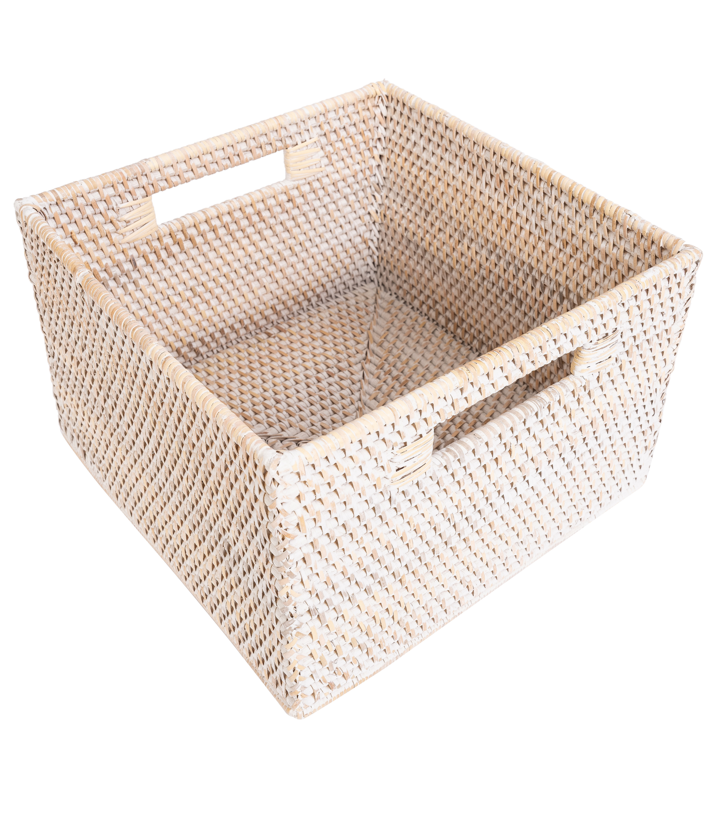 Square Storage Basket with Cutout Handles