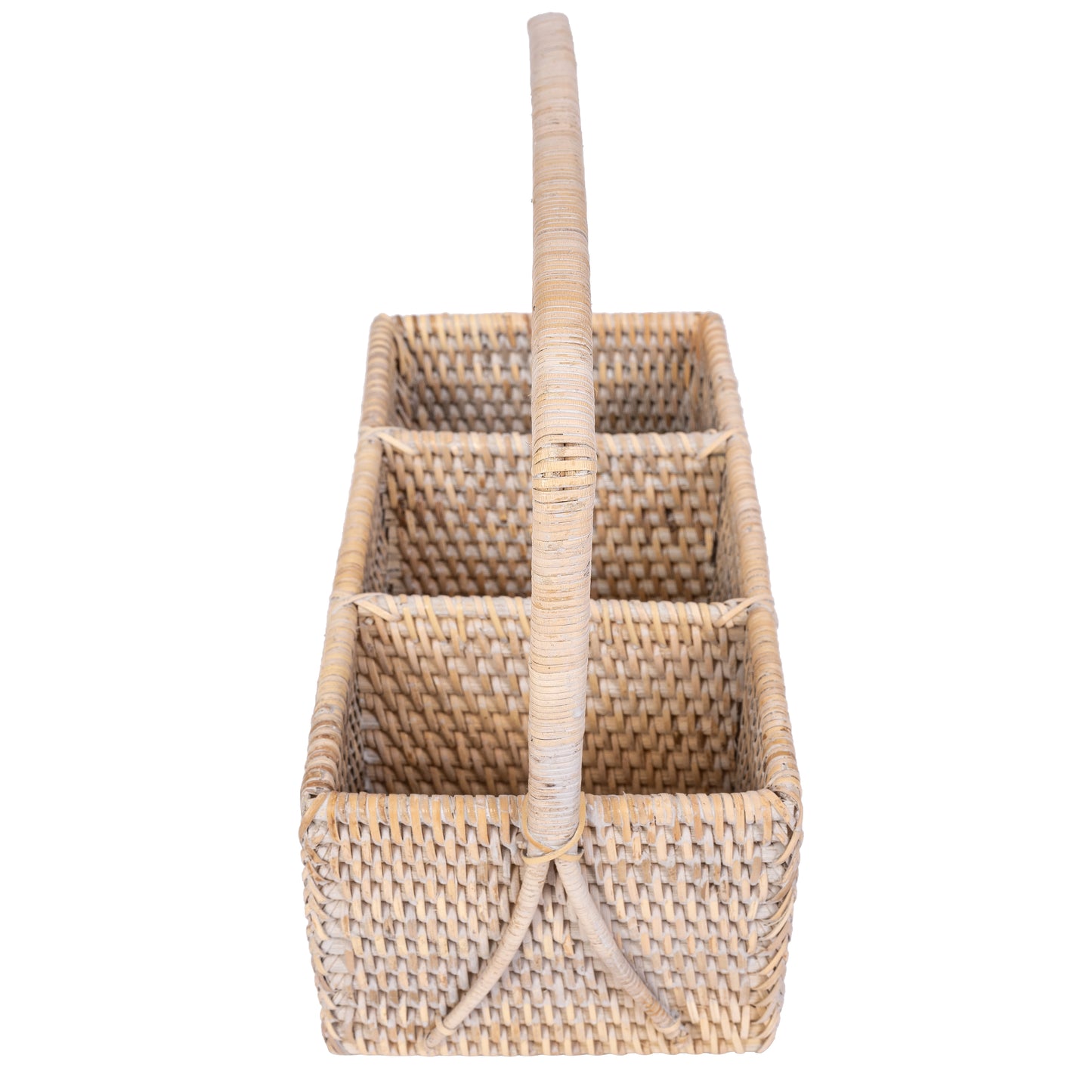 Rattan 3-Section Cutlery Caddy – Utensil Holder