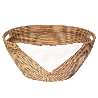 Rattan Laundry Basket with Cutout Handles