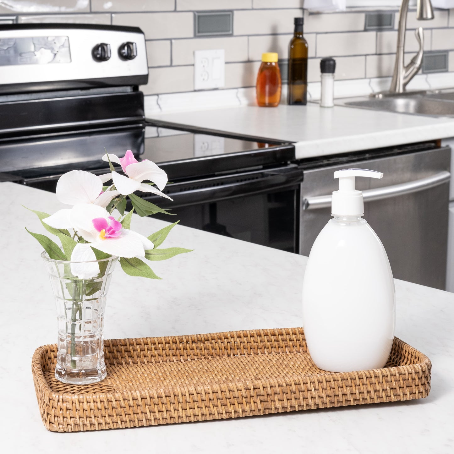 Rattan Rectangular Vanity Tray