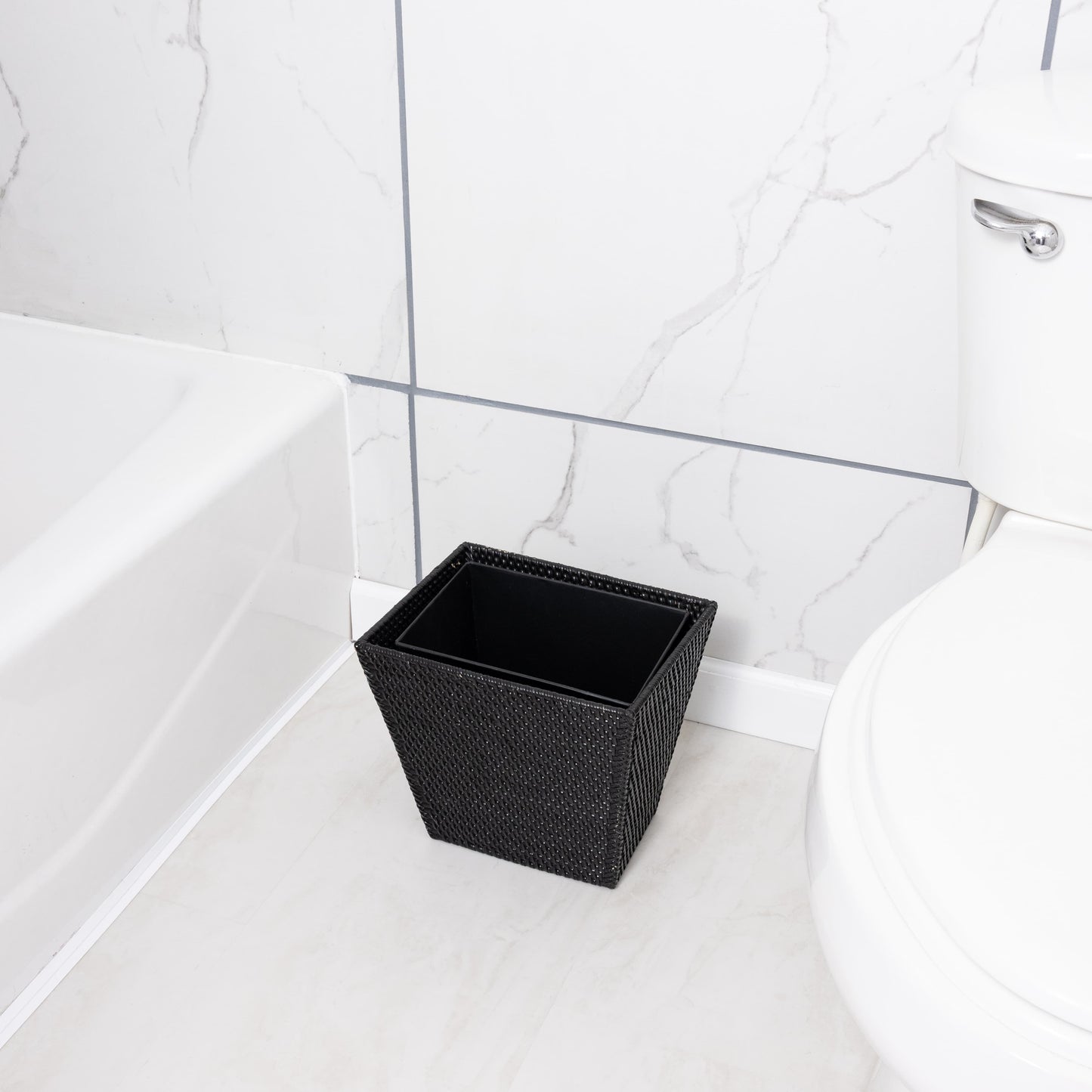 Rectangular Tapered Waste Basket with Metal Liner