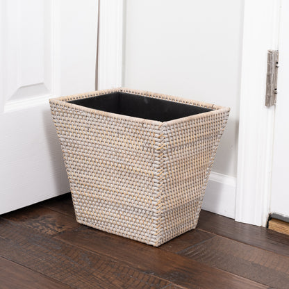 Rectangular Tapered Waste Basket with Metal Liner