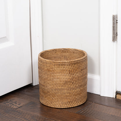 Rattan Small Round Waste Basket