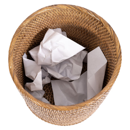Rattan Small Round Waste Basket