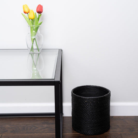 Rattan Small Round Waste Basket