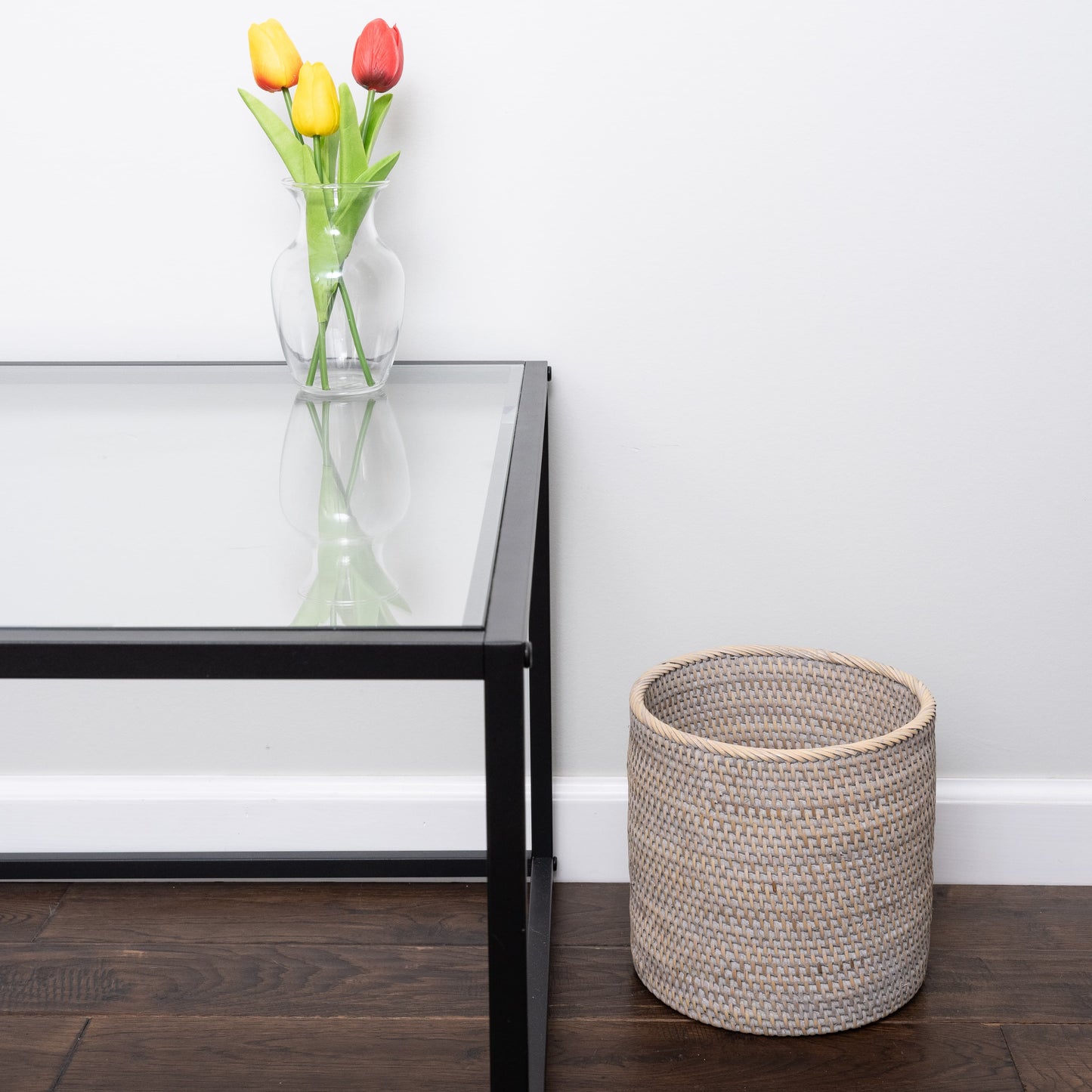 Rattan Small Round Waste Basket