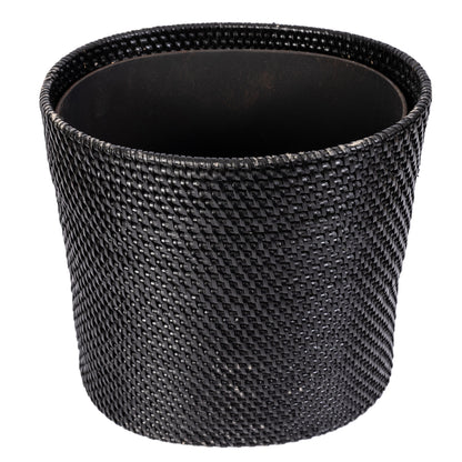 Oval Rattan Waste Basket with Metal Liner