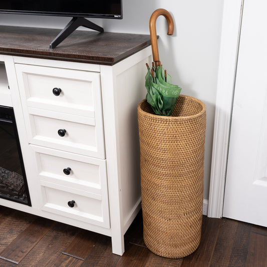 Round Rattan Umbrella Basket