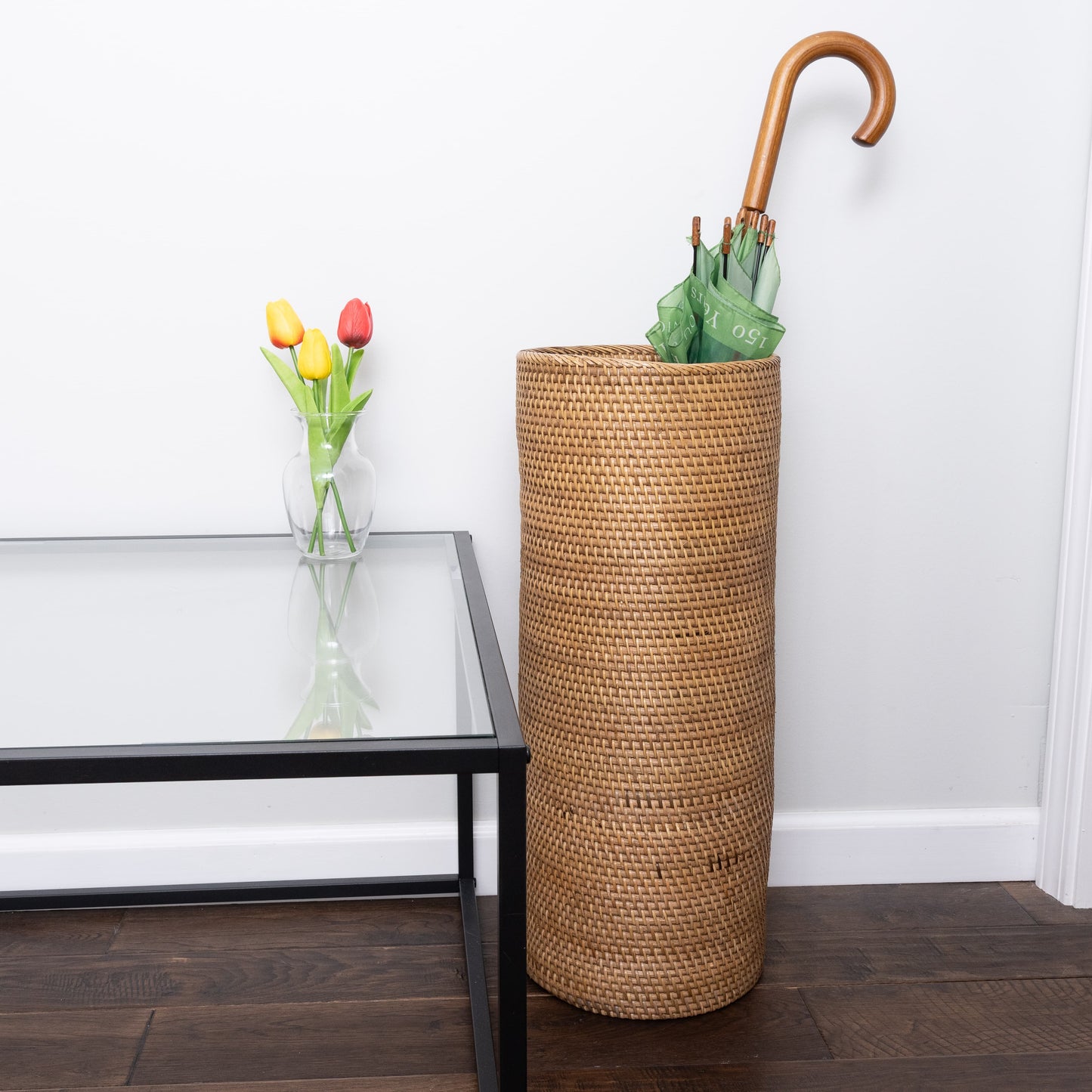 Round Rattan Umbrella Basket