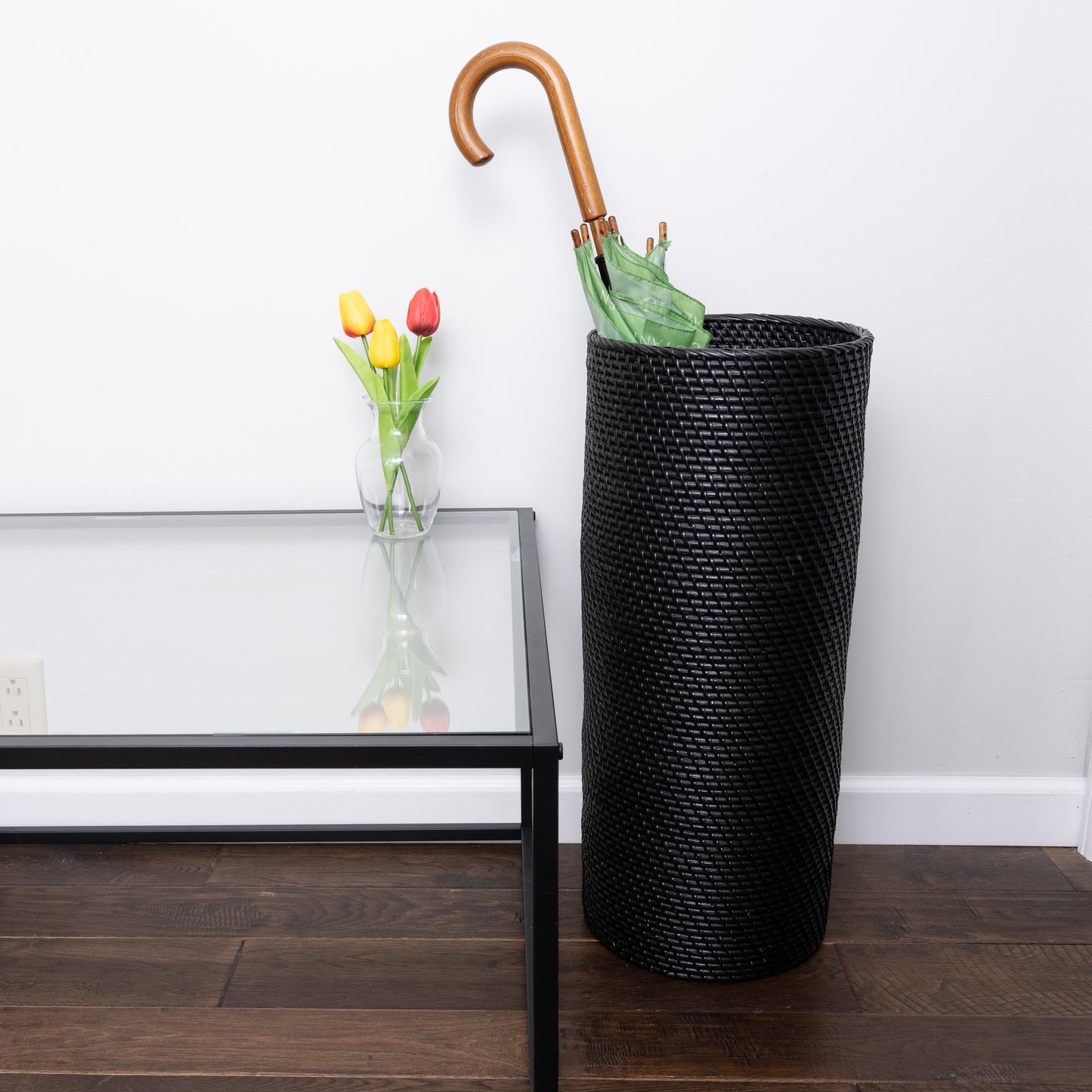 Round Rattan Umbrella Basket