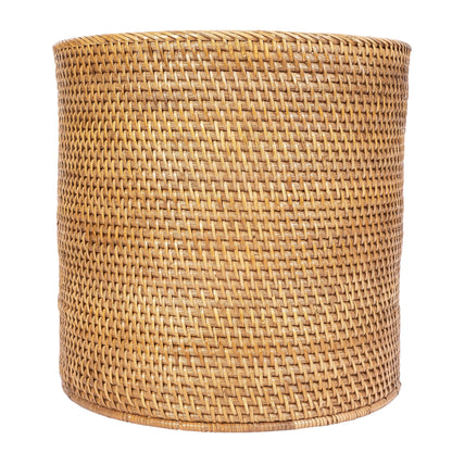 Rattan Round Waste Basket with Metal Liner