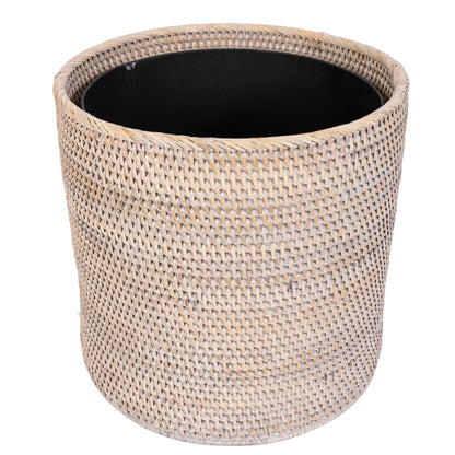 Rattan Round Waste Basket with Metal Liner