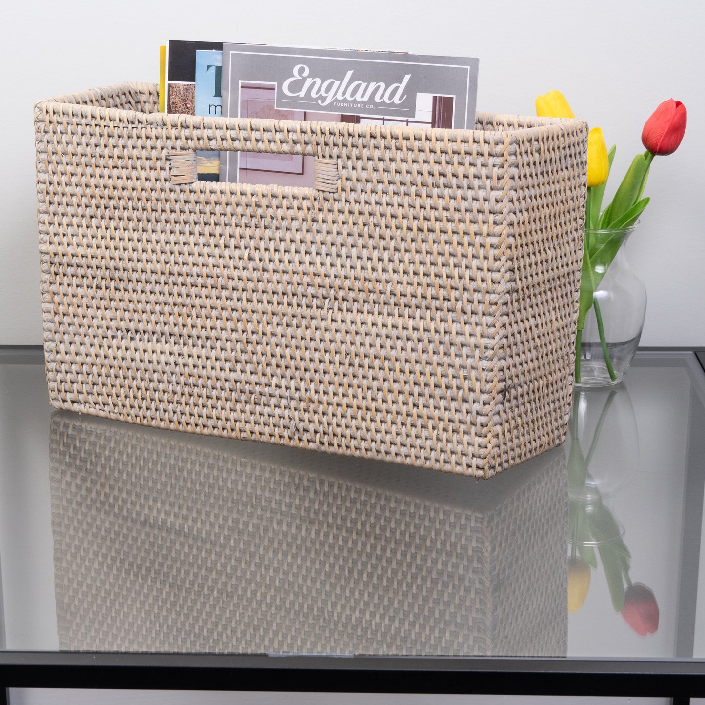 Rattan Rectangular Magazine Holder