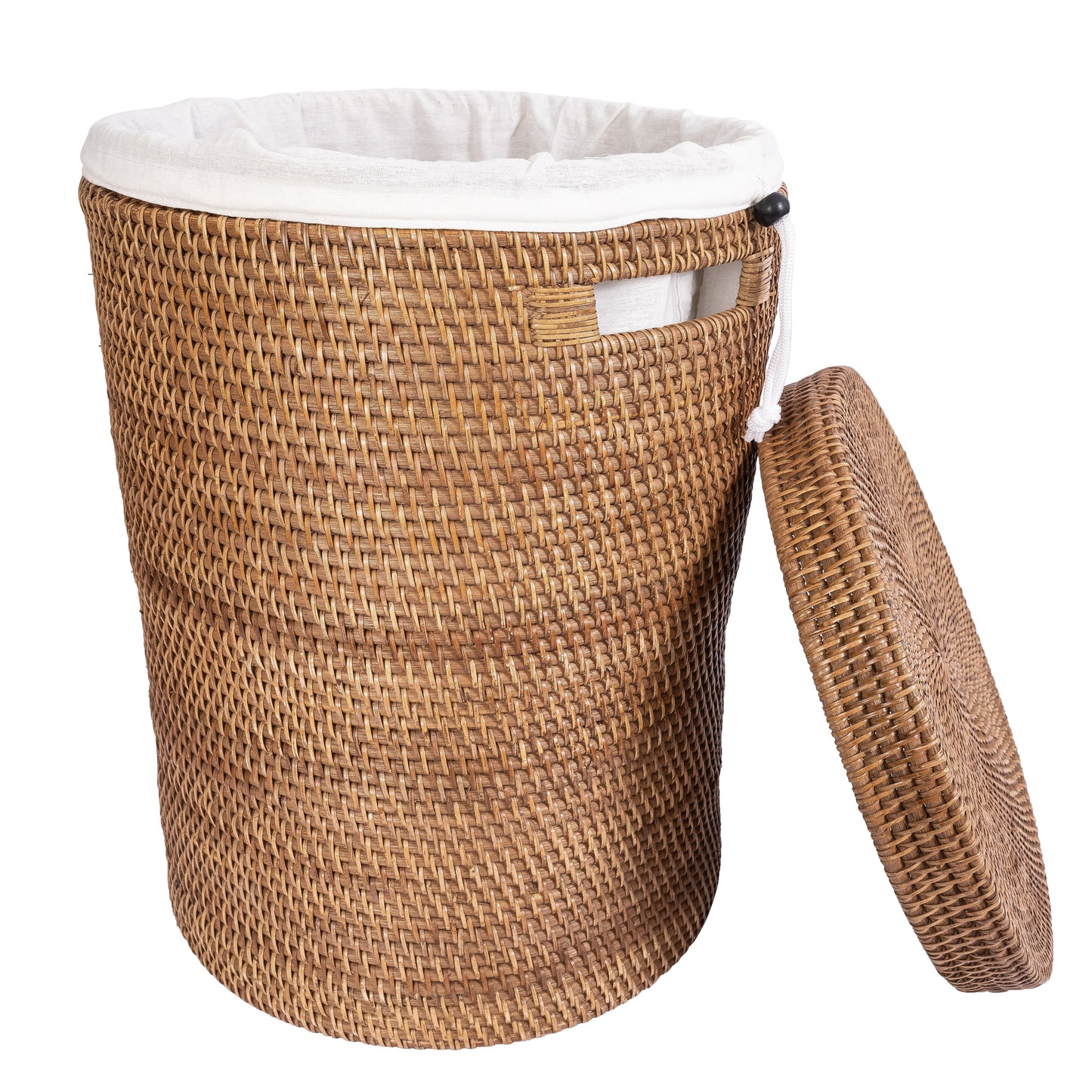 Round Rattan Laundry Hamper with Lid