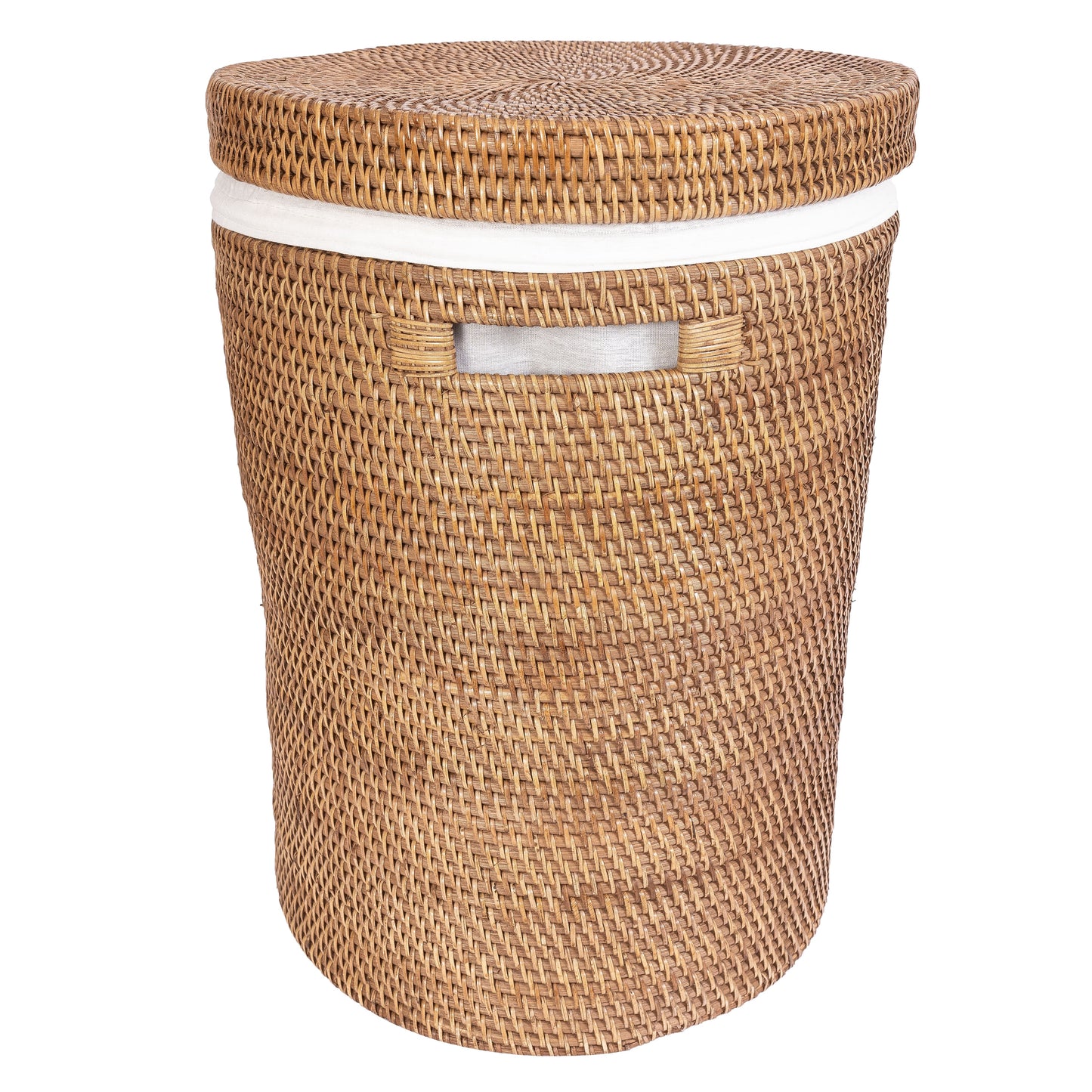 Round Rattan Laundry Hamper with Lid