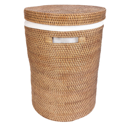 Round Rattan Laundry Hamper with Lid