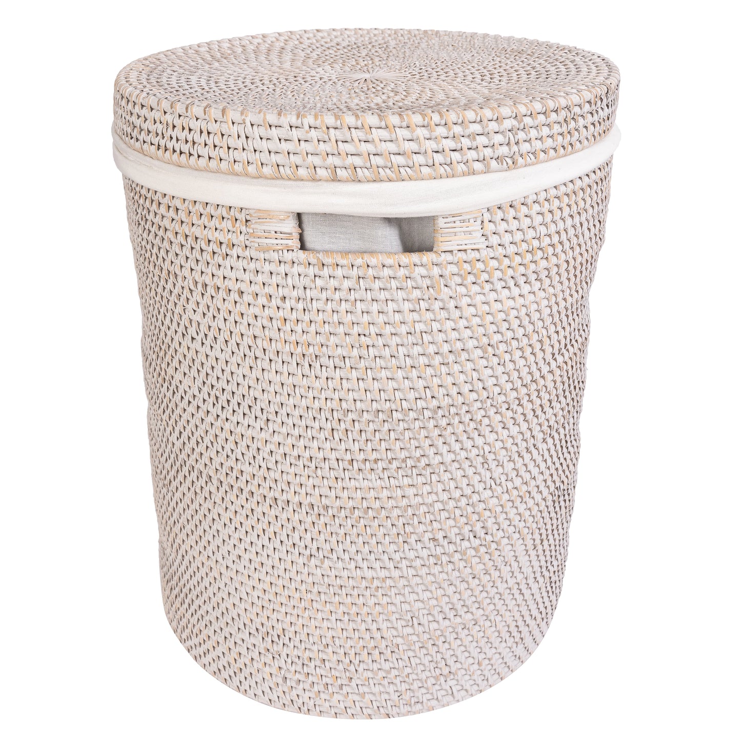 Round Rattan Laundry Hamper with Lid