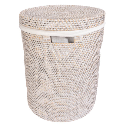 Round Rattan Laundry Hamper with Lid