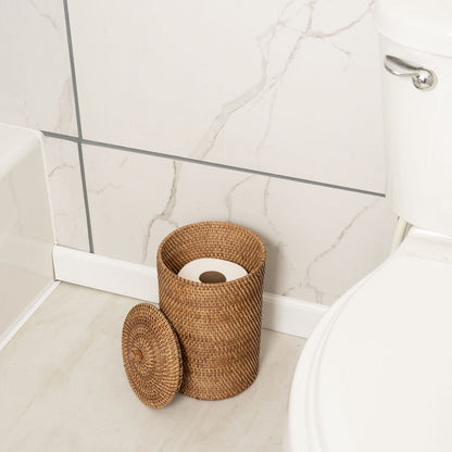 Rattan Double Toilet Roll Holder