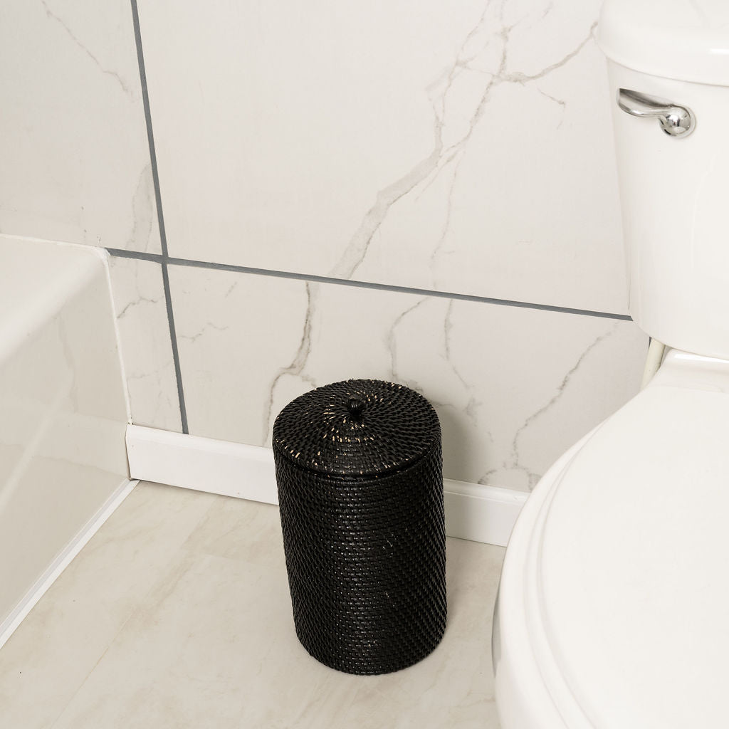 Rattan Double Toilet Roll Holder