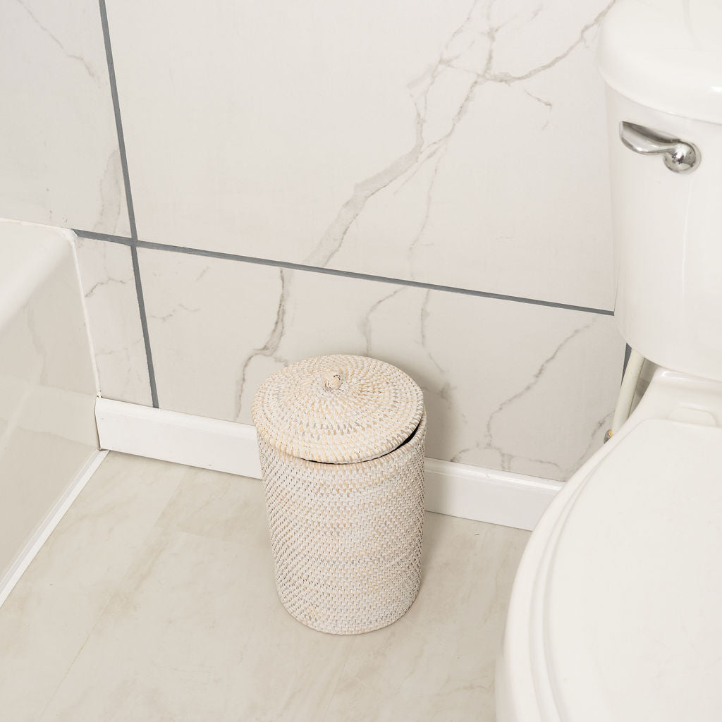 Rattan Double Toilet Roll Holder