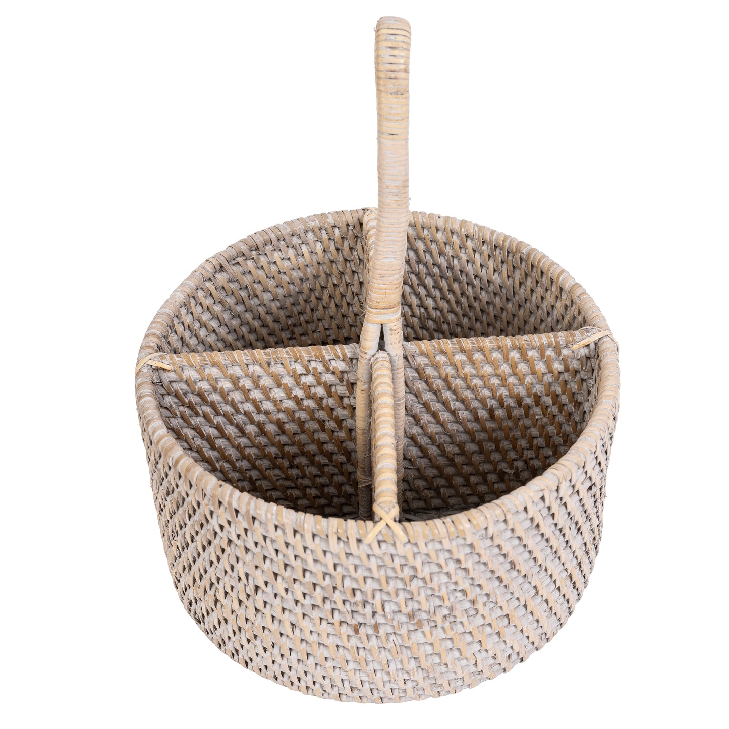 Rattan 4-Section Cutlery Caddy