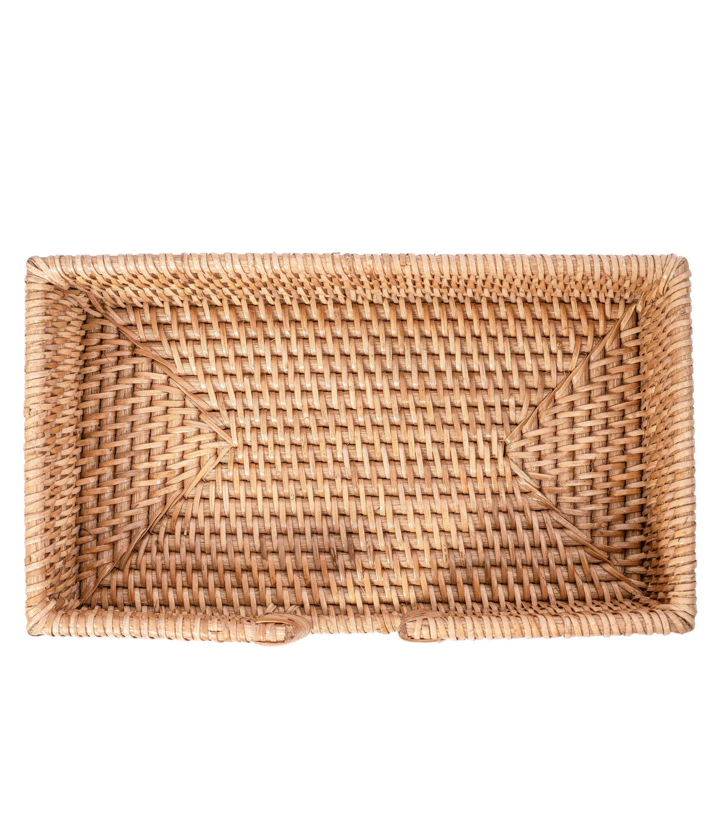 Rattan Guest Towel Holder with Cutout – Napkin Tray