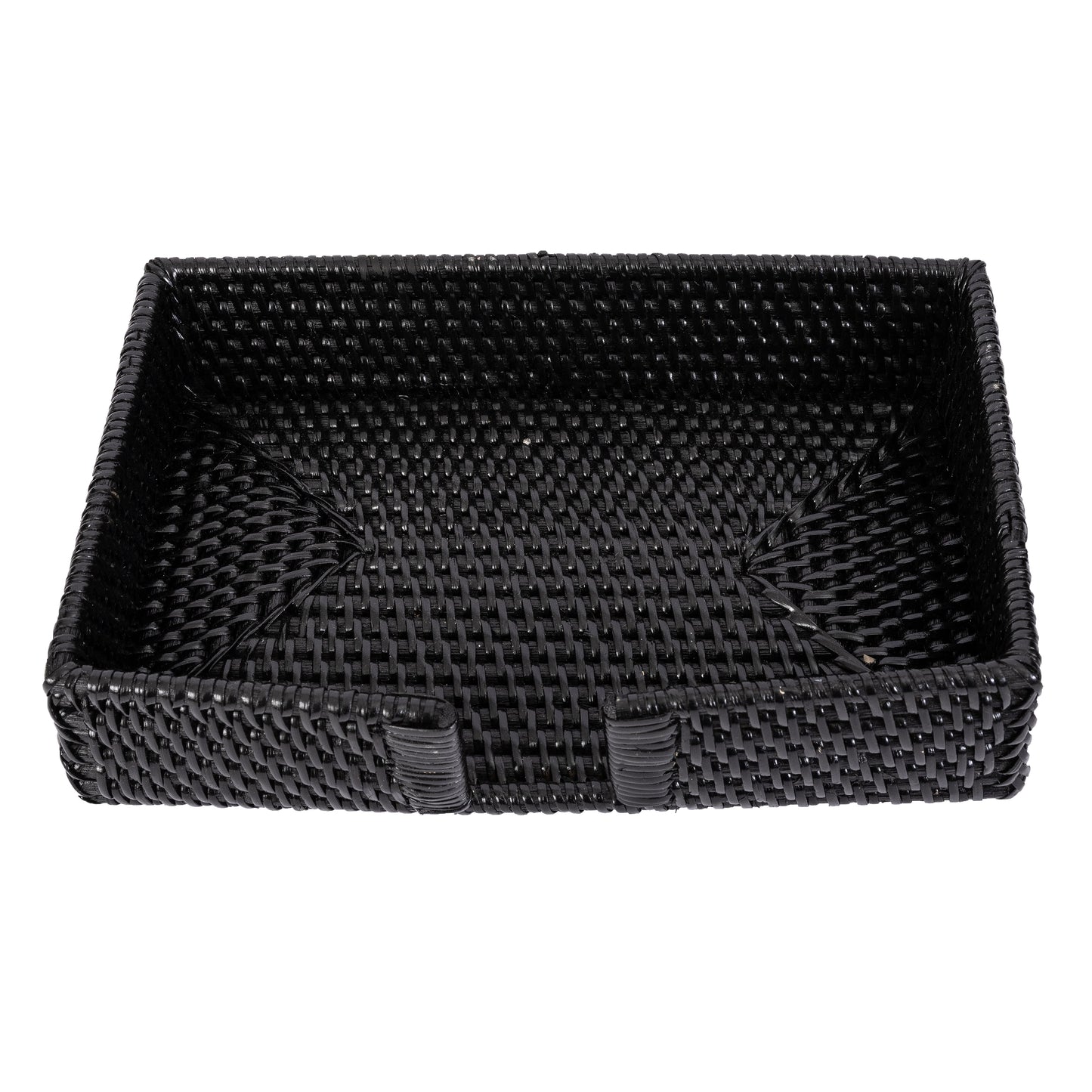 Rattan Guest Towel Holder with Cutout – Napkin Tray