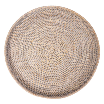 Rattan Round Flat Tray
